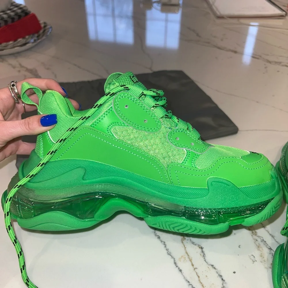Balenciaga Triple S Green Shoes Women’s Size 7 - Picture 7 of 9